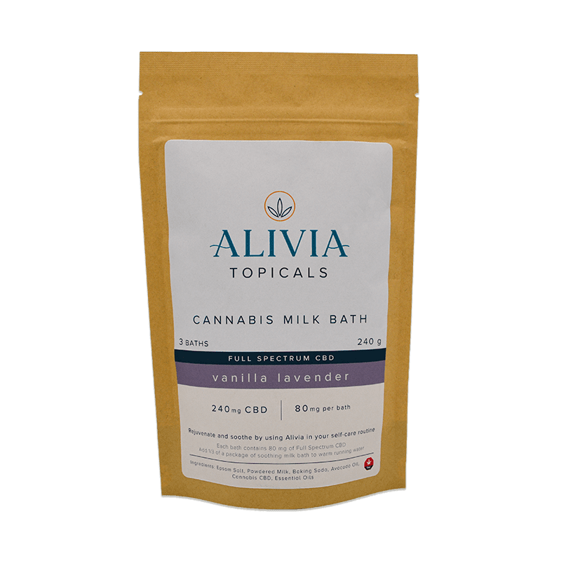 ALIVIA Cannabis Milk Bath Full Spectrum CBD – Vanilla Lavender (240g)