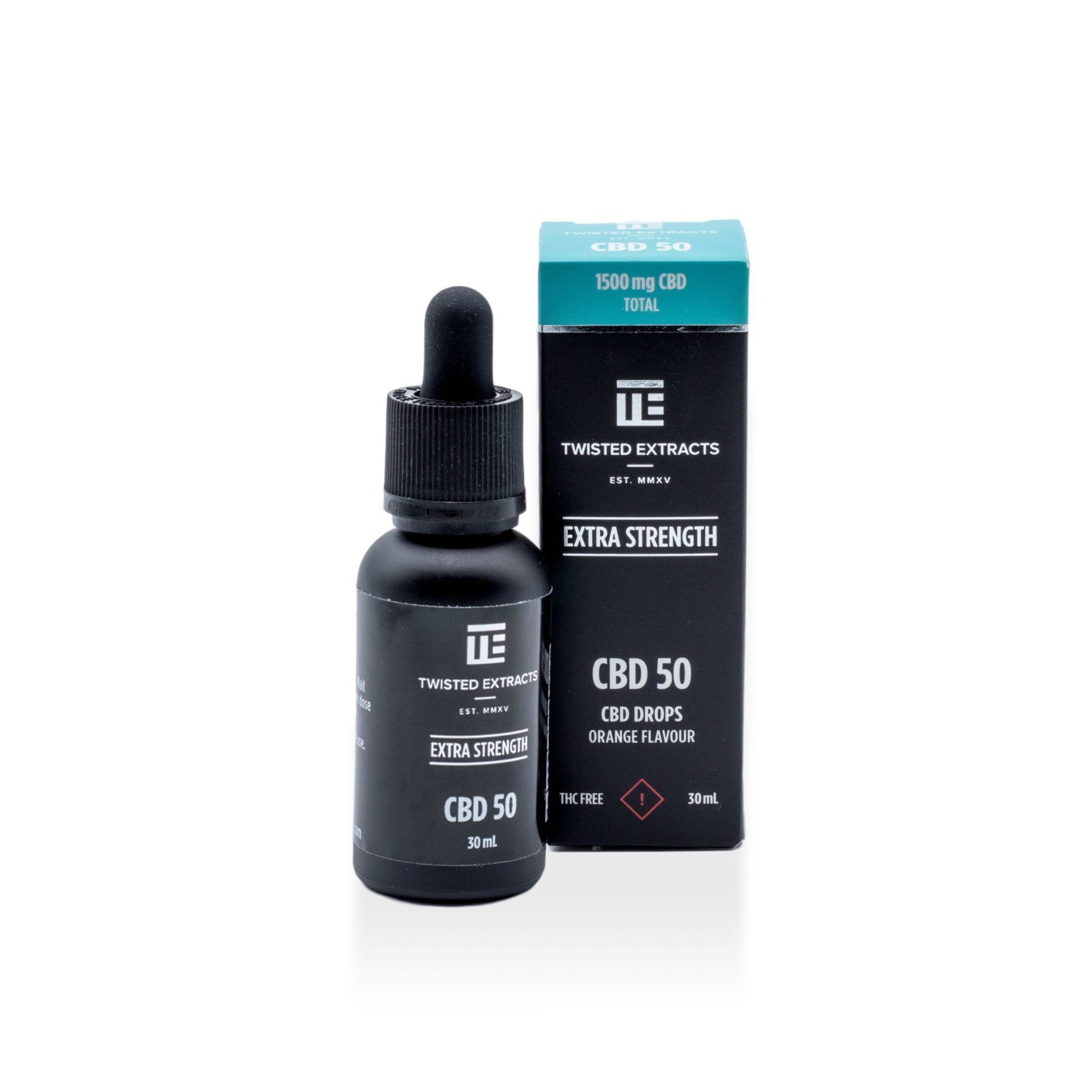 CBD 50 Extra Strength Drops - Twisted Extracts (1500 mg CBD - Orange Flavour)